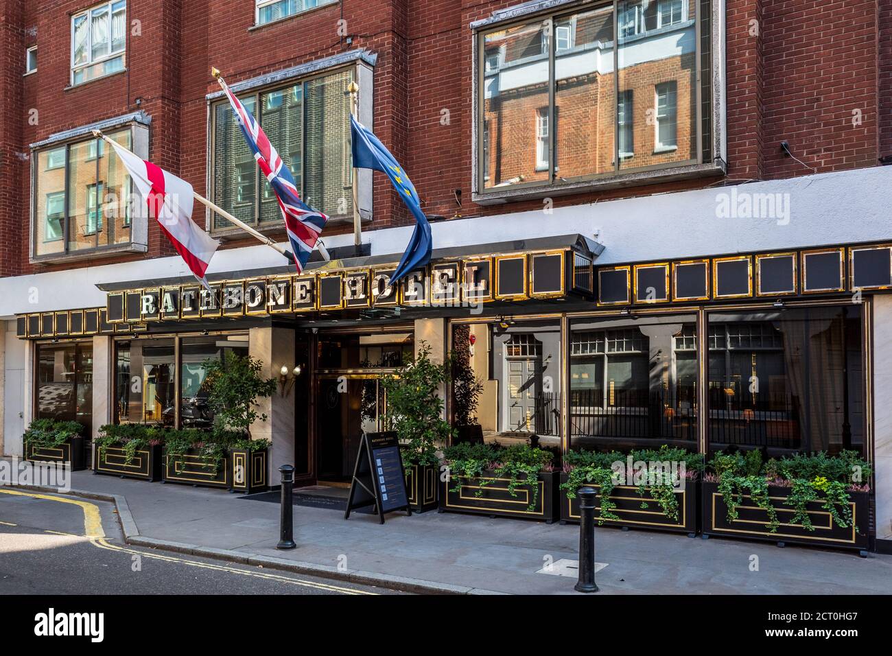 Rathbone Hotel London - das Rathbone Hotel ist ein Boutique-Hotel mit 72 Zimmern im Londoner Stadtteil Fitzrovia im West End. Stockfoto