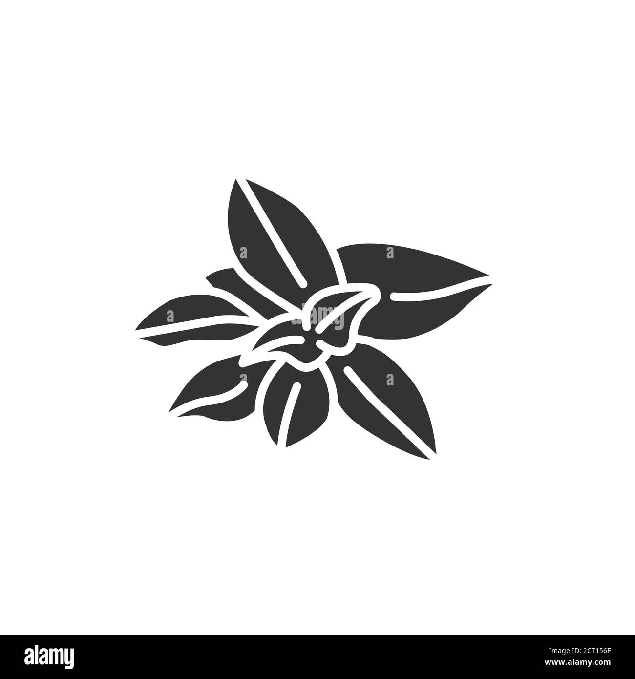 Frische Minze Blätter schwarze Glyphe Symbol. Gesunde, Bio-Lebensmittel. Kräuterblätter. Zutat zum Kochen. Stock Vektor