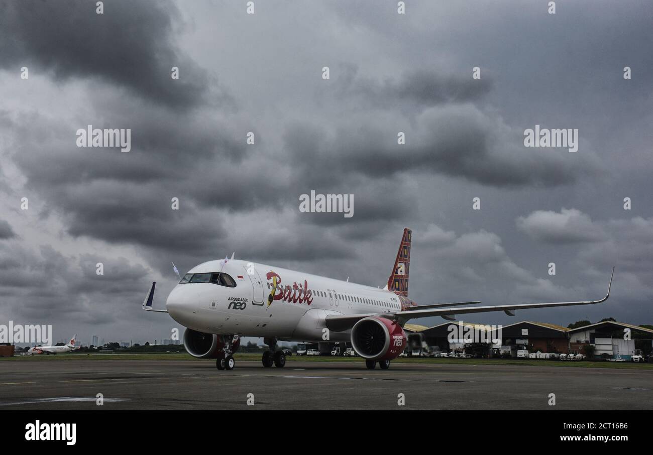 Air Bus A 320 Neo kam in Indonesien an Stockfoto