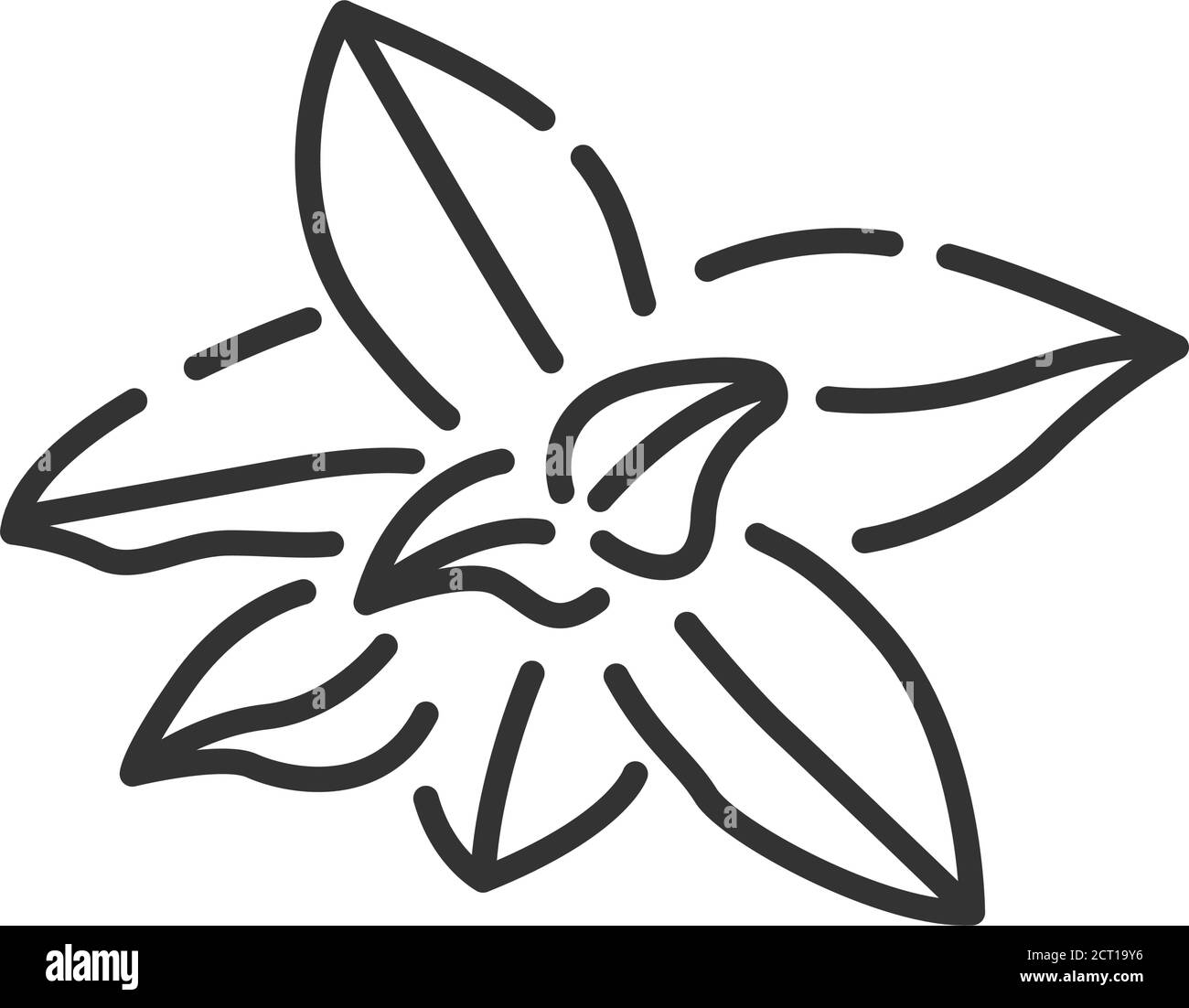 Frische Minze Blätter schwarz Symbol. Gesunde, Bio-Lebensmittel. Kräuterblätter. Zutat zum Kochen. Bearbeitbare Kontur. Stock Vektor