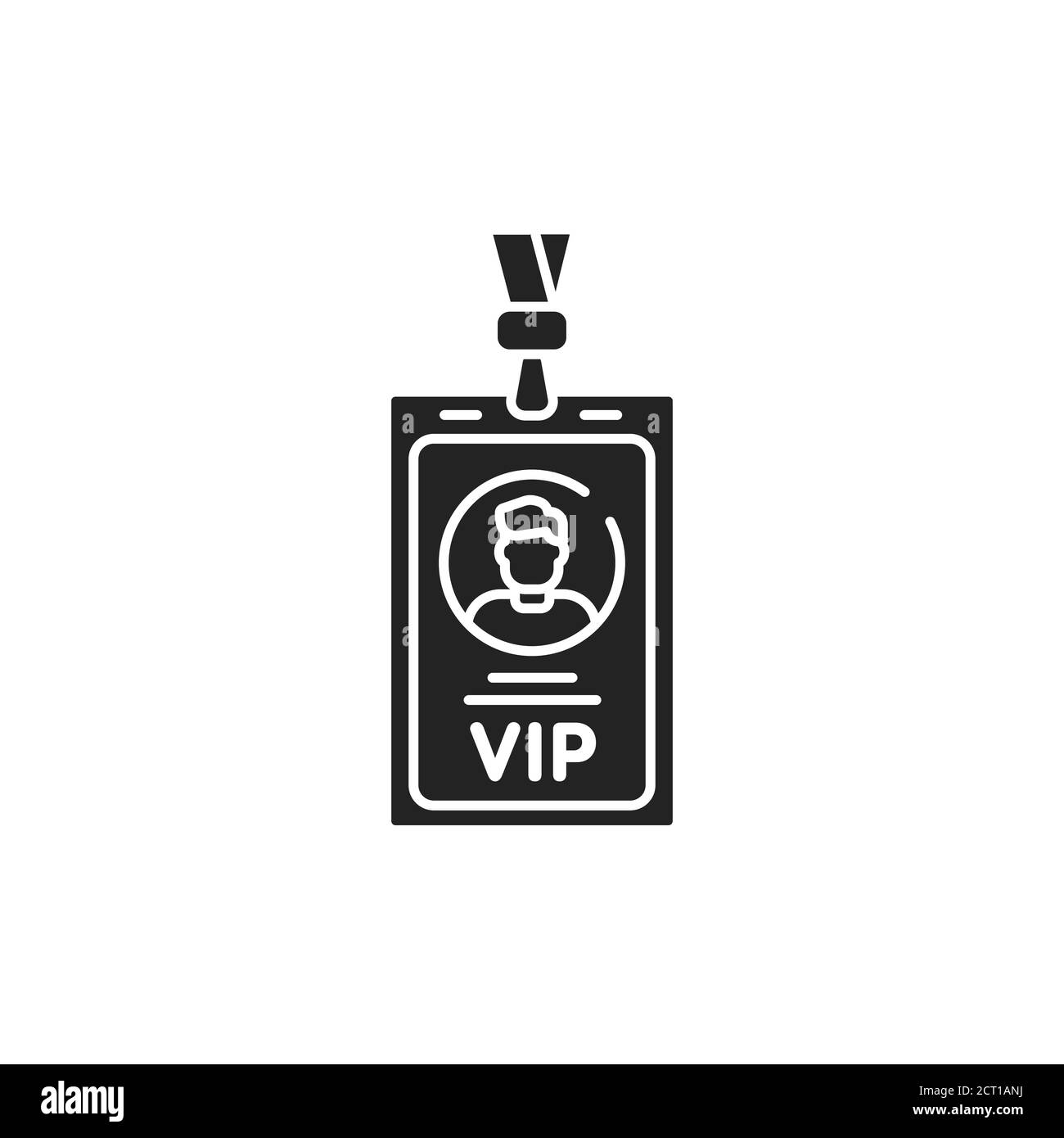 VIP Pass Glyphe schwarzes Symbol. ID-Ausweis. Premium-Karte für die Teilnahme an der Premium-Mitgliedschaft. Schaltfläche für Web- oder mobile App. Stock Vektor