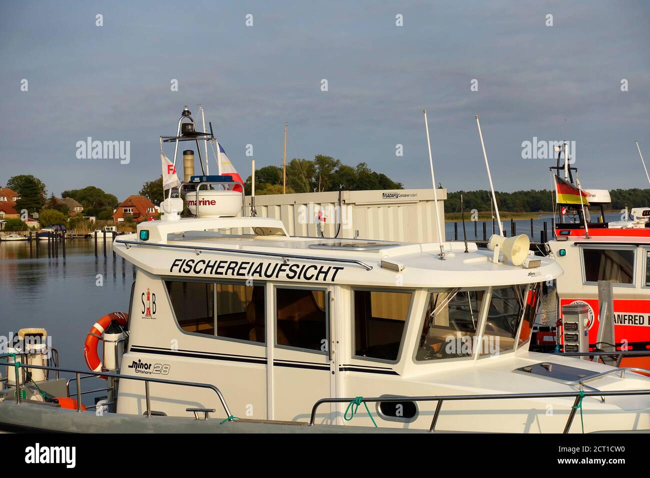 Fischereikontrollboot, Breege, Rügen, Mecklenburg-Vorpommern, Deutschland Stockfoto