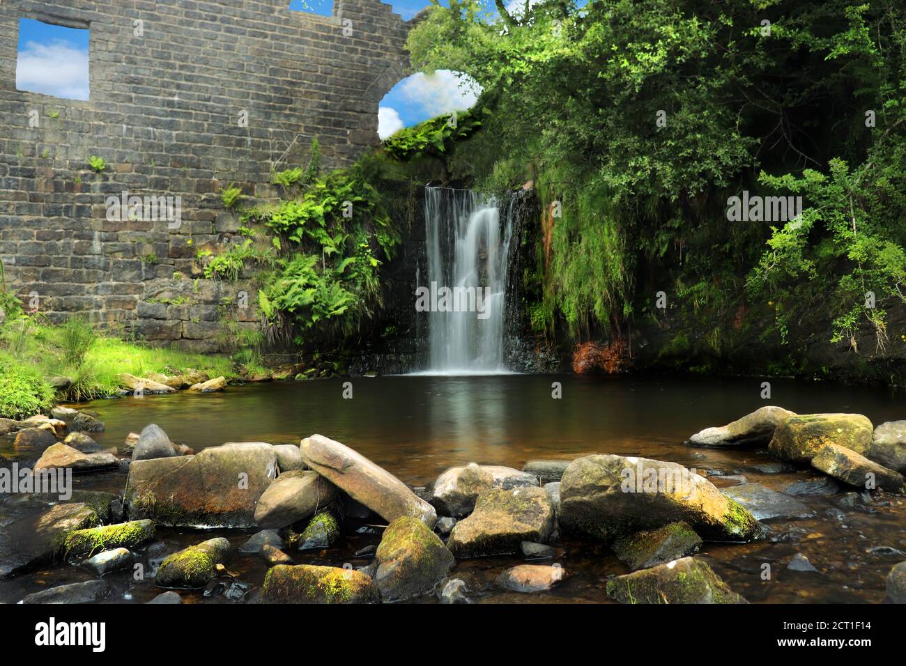 Wasserfall und Fluss in lancashire Stockfoto