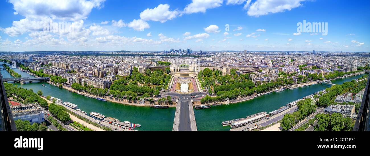 Panoramablick auf das Stadtzentrum von paris, frankreich Stockfoto