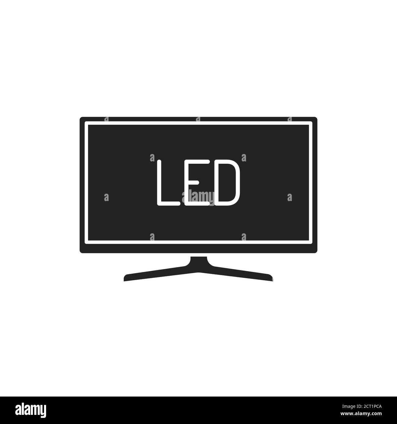 LED-TV-Display mit schwarzem Glyph-Symbol. Full High Definition. LCD-Fernseher mit LED-Hintergrundbeleuchtung. Piktogramm für Webseite, mobile App, Promo. Bearbeitbare Kontur. Stock Vektor