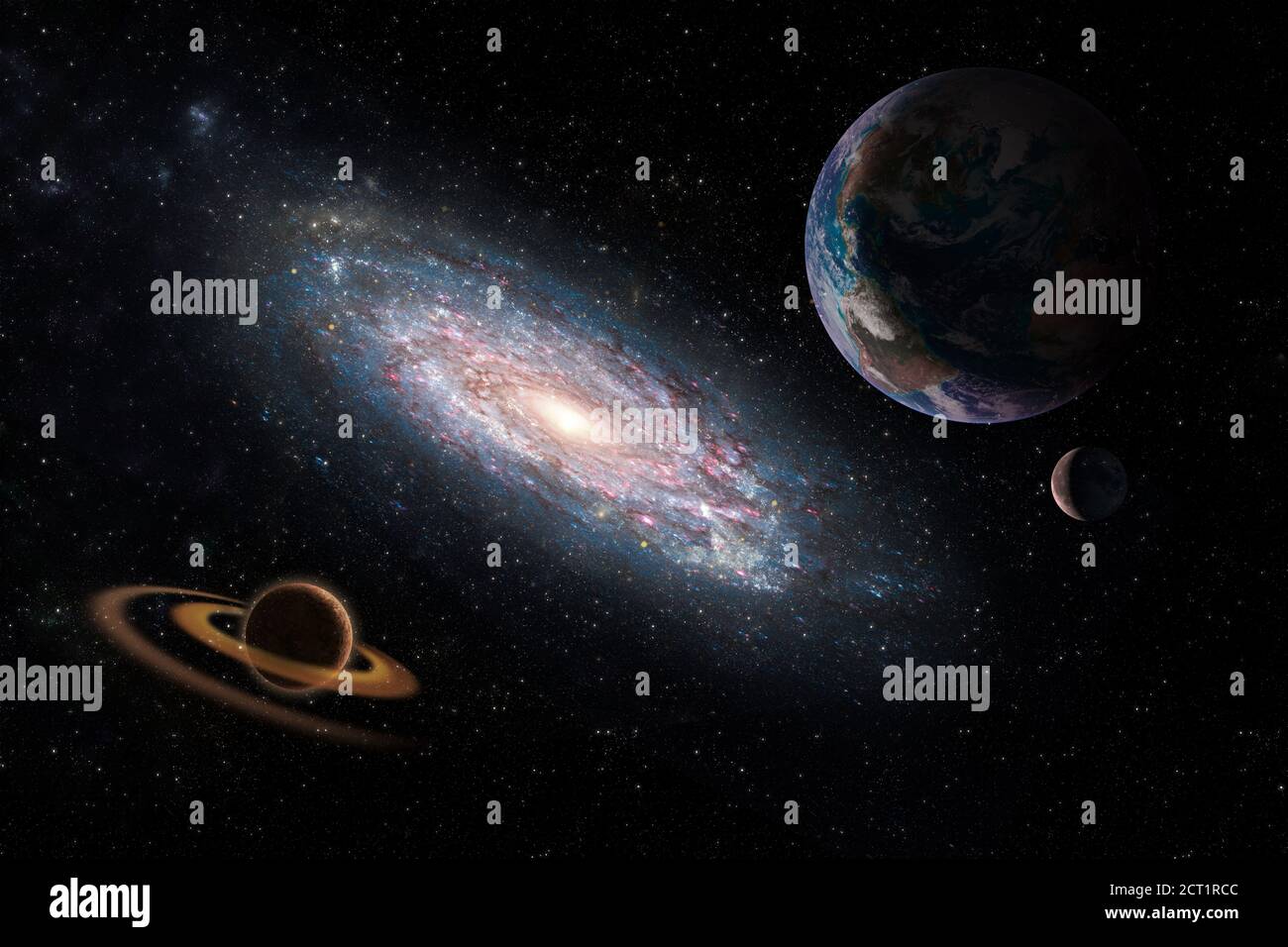 Andromeda mit Planeten tiefen Raum Fantasie Hintergrund Bild Elemente Dieses Bild wurde von der NASA eingerichtet Stockfoto