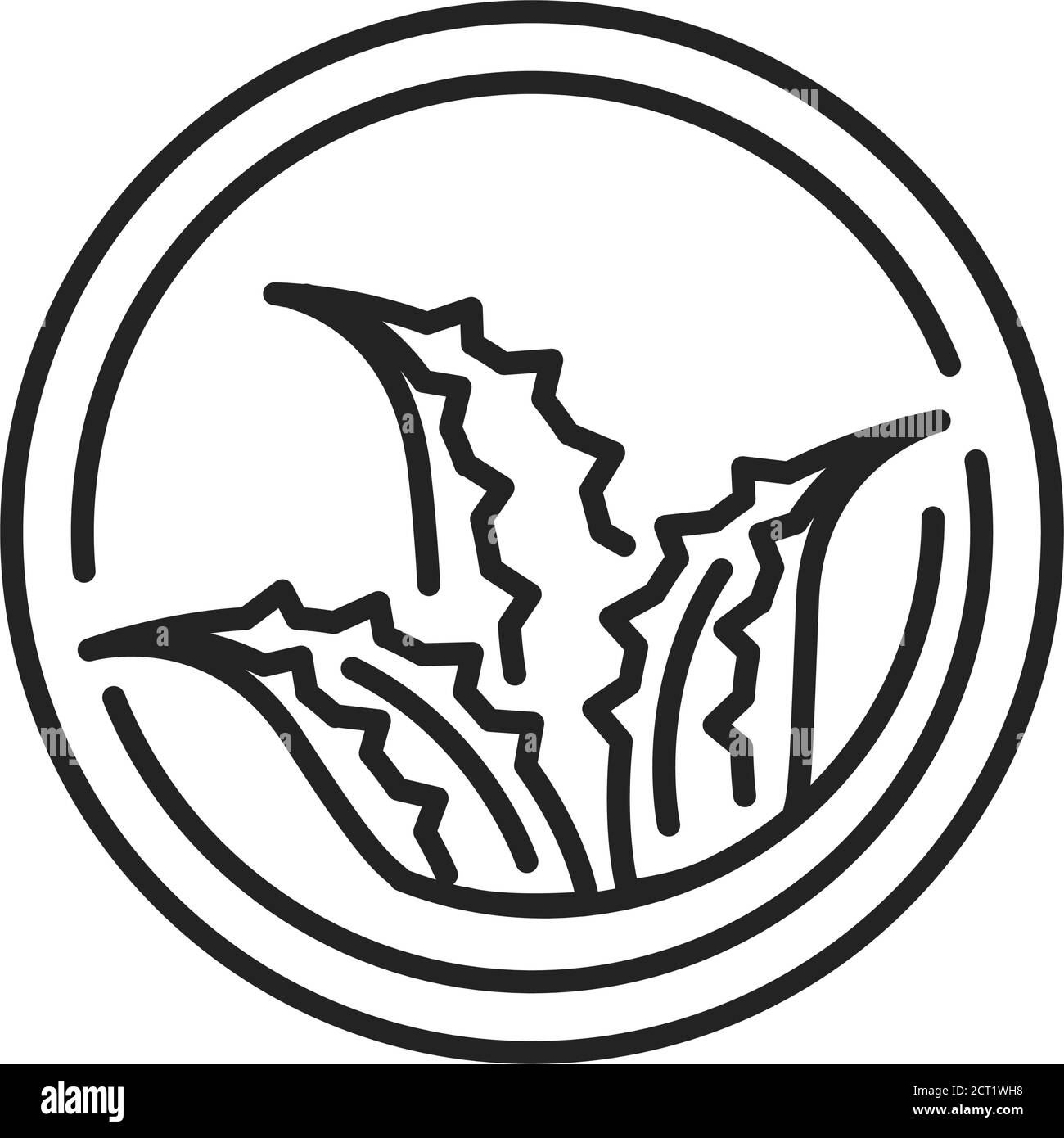 Aloe Vera Abdeckung schwarze Linie Symbol. Material, das die Matratze bedeckt. Enthält Aloe Vera. Piktogramm für Webseite, mobile App, Promo. UI UX GUI DESIGN Stock Vektor