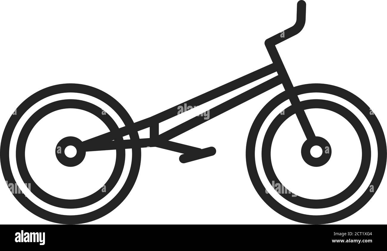 Schwarzes Symbol für Testlauf. Extremsport. Hindernisse auf dem Fahrrad überwinden. Piktogramm für Webseite, mobile App, Promo. UI UX GUI Design Element. Editierbar Stock Vektor