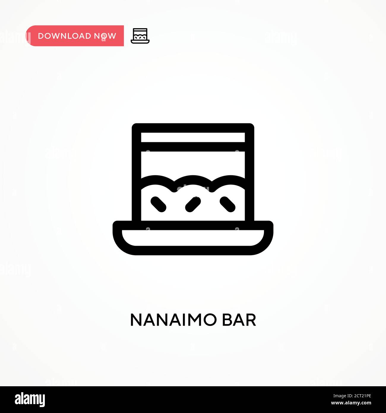 Nanaimo Bar einfaches Vektor-Symbol. Moderne, einfache flache Vektor-Illustration für Website oder mobile App Stock Vektor