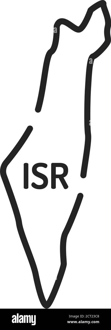 Israel Karte schwarze Linie Symbol. Grenze des Landes. Piktogramm für Webseite, mobile App, Promo. UI UX GUI Design Element. Bearbeitbare Kontur. Stock Vektor
