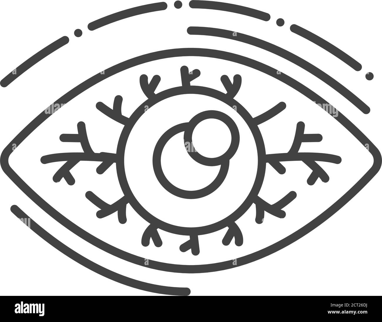 Augenentzündung Linie schwarz Symbol. Infektionskrankheiten. Konjunktivitis. Allergiesymptome. Registrieren Sie sich für Webseite, mobile App, Schaltfläche, Logo. Vektor isoliert Stock Vektor