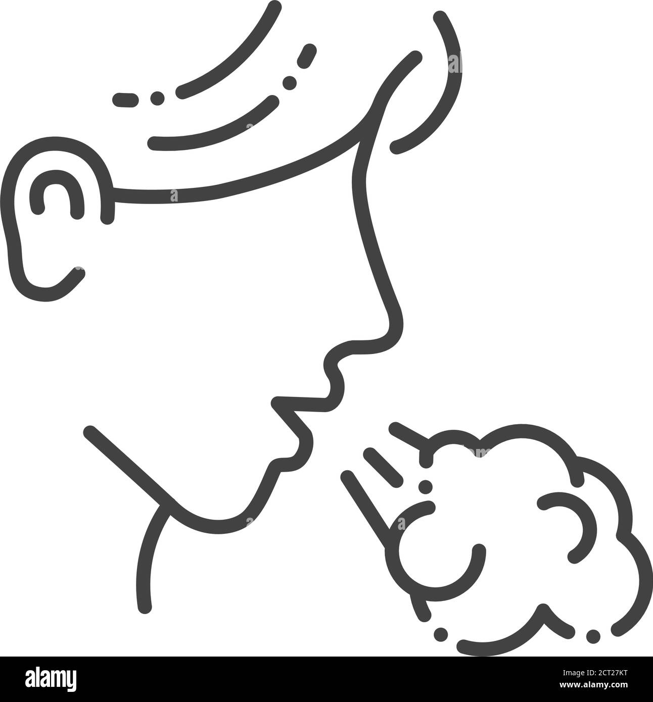 Allergiesymptome Linie schwarzes Symbol. Infektionskrankheiten, Erkältungen, Grippe, Husten. Registrieren Sie sich für Webseite, mobile App, Schaltfläche, Logo. Vektor-isolierte Schaltfläche Stock Vektor