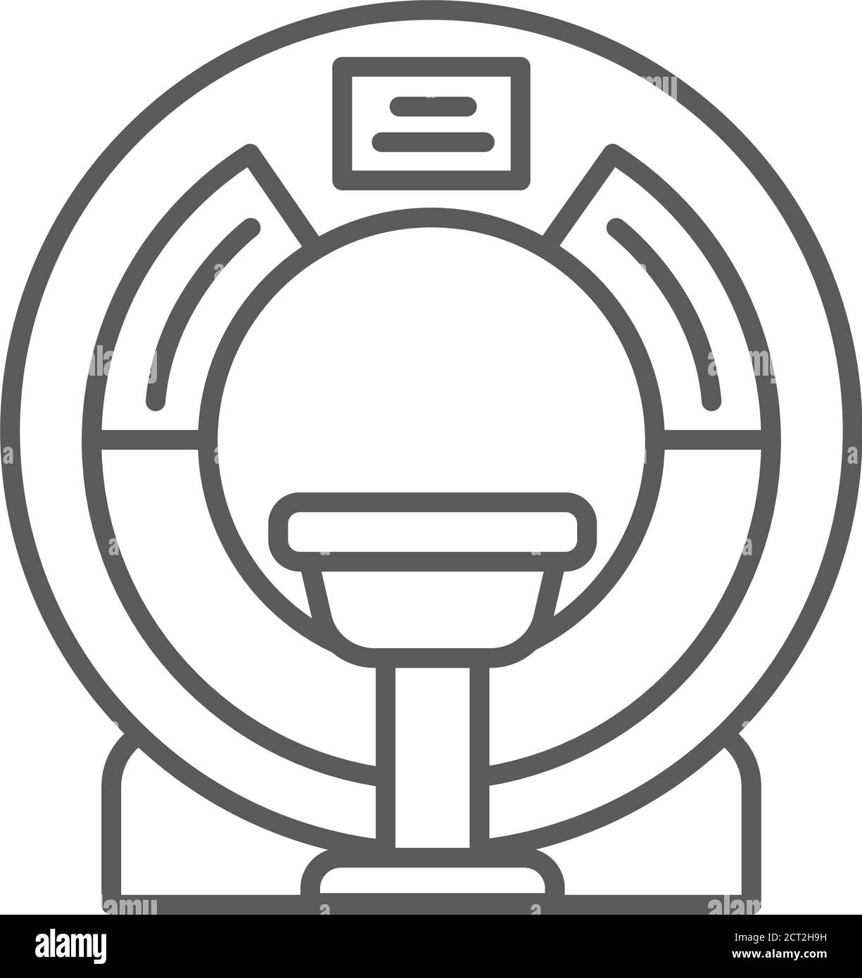 MRI-Gerät in Krankenhauszeile schwarzes Symbol. Medizinische Geräte und Gesundheitskonzept. Stock Vektor