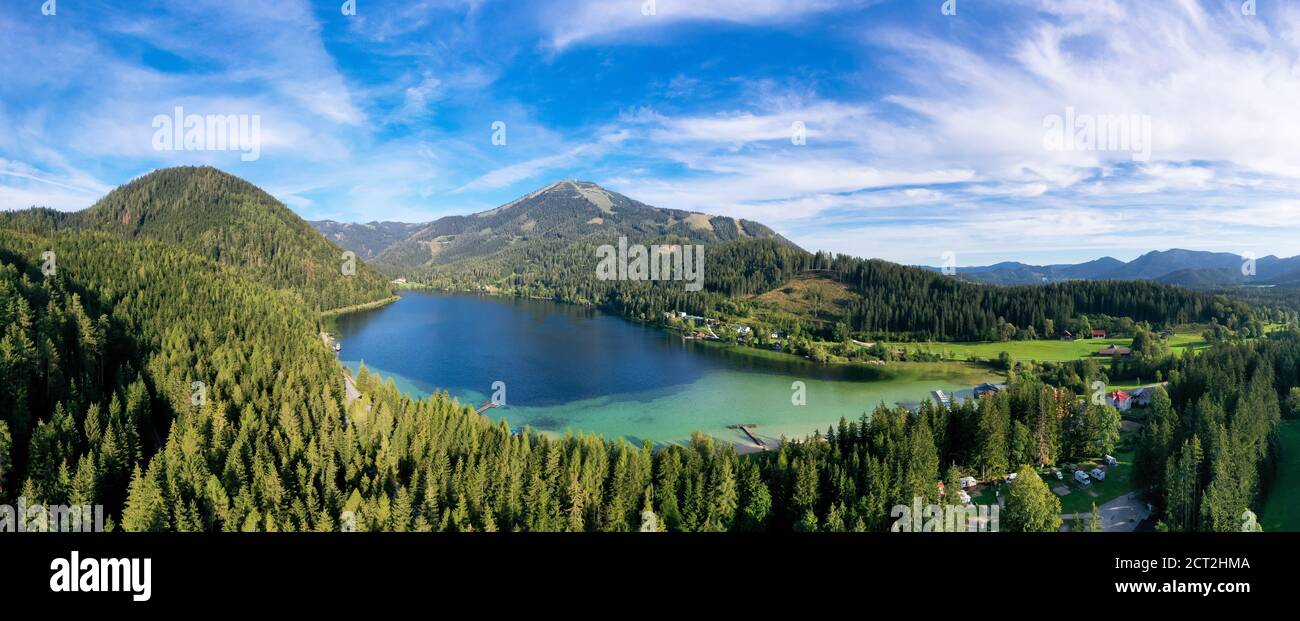 Erlaufsee und Gemeindealpe in Niederösterreich, Mostviertel Stockfoto