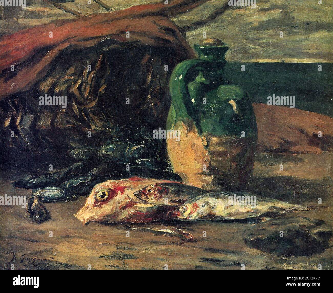 Stillleben mit Fisch von Paul Gauguin 1878. Göteborg Museum of Art in Schweden Stockfoto