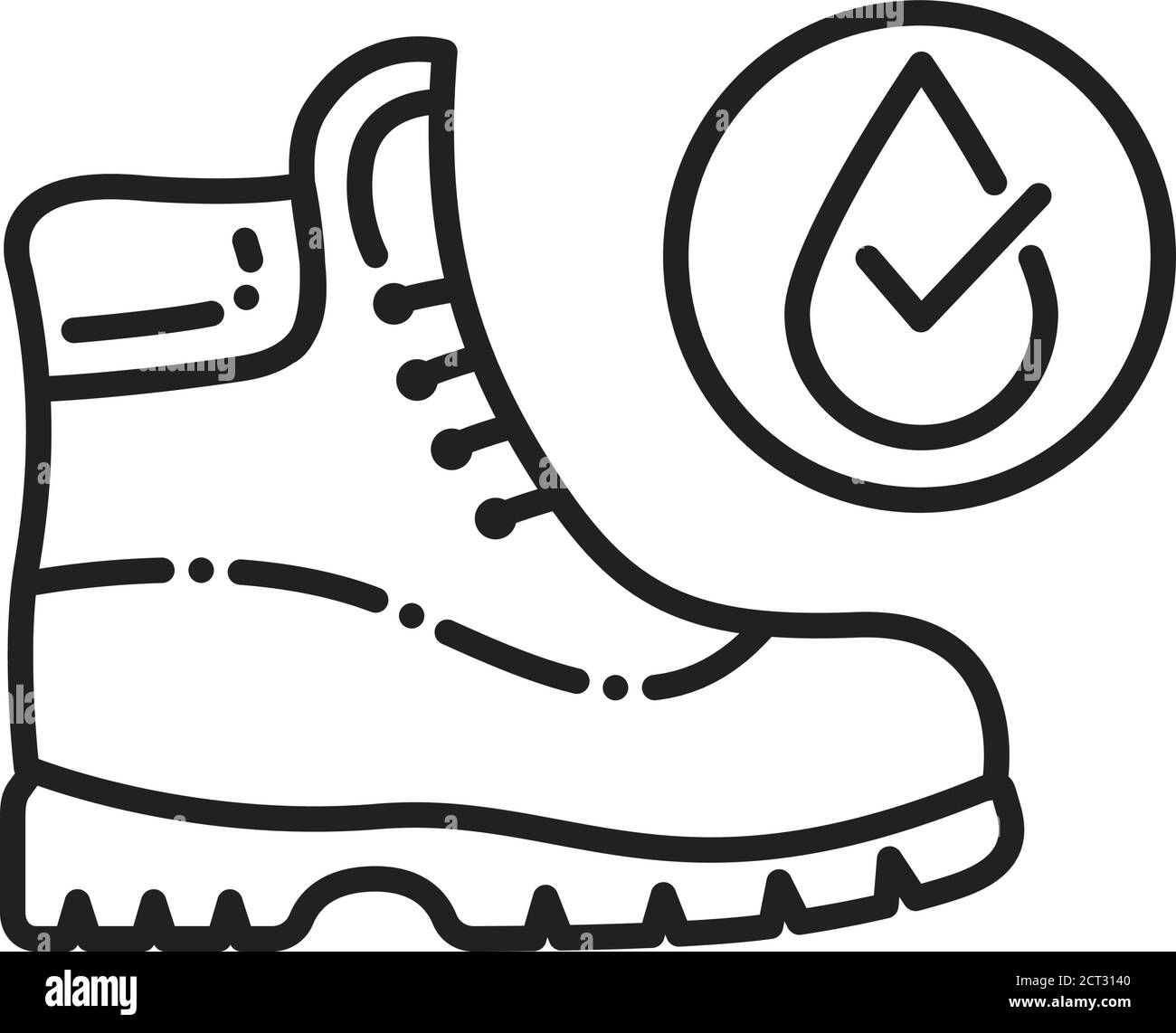 Wasserdichte Schuhe schwarz Linie Symbol. Wasserabweisendes Schuhkonzept.  Piktogramm für Webseite, mobile App, Promo. UI UX GUI Design Element  Stock-Vektorgrafik - Alamy