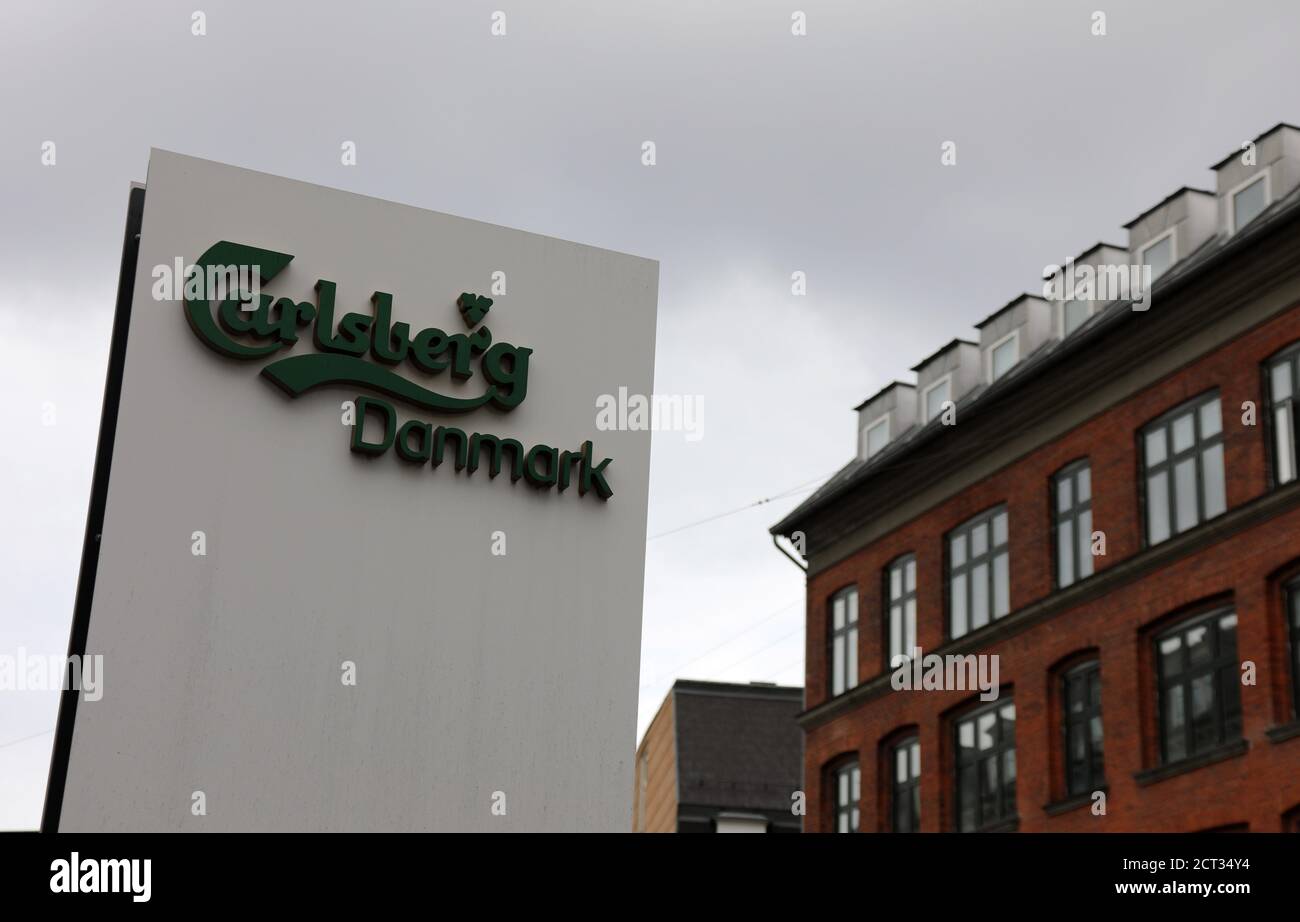 Carlsberg-Schild in Kopenhagen Stockfoto