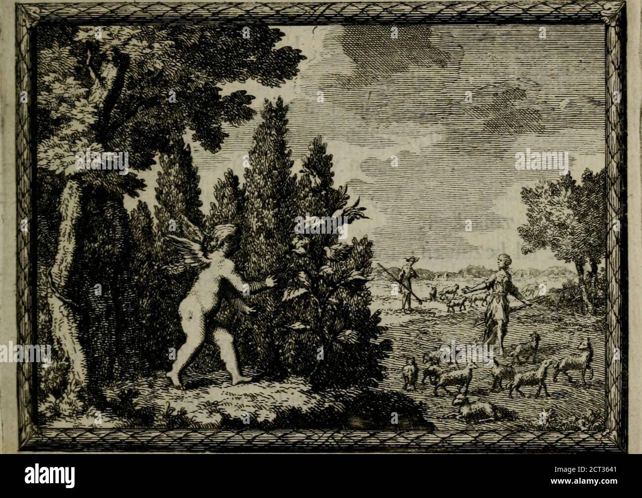 . Cupidoos mengelwerken, of, Minnesiegel der deugden : bestaande uit stightelyke zinnebeelden . ufl: Melden, met het drayen en het korren.zijn Meeftcres zo lang te moeyen, als de DagHem t licht verleer, ja hy haar verkrijgen mag.Ik ben getrooil my zelf in Minneplicht te kwijten.Ach! Mogt ik nimmer uw Verfteendied U verwijten,Aanmeinge Kloris! was een vreugd zout ingewandOntroeren, daar de Veldgodinnen, Hand aan handTer rei verzocht, alom zig zouden in verblijden!Reeds lacht ons alles toe, en fchijnt in deeze tijdenVeel goeds te fpellen. k Hoor dan hier de Lewerik,Dan gintz de Nachtega Stockfoto