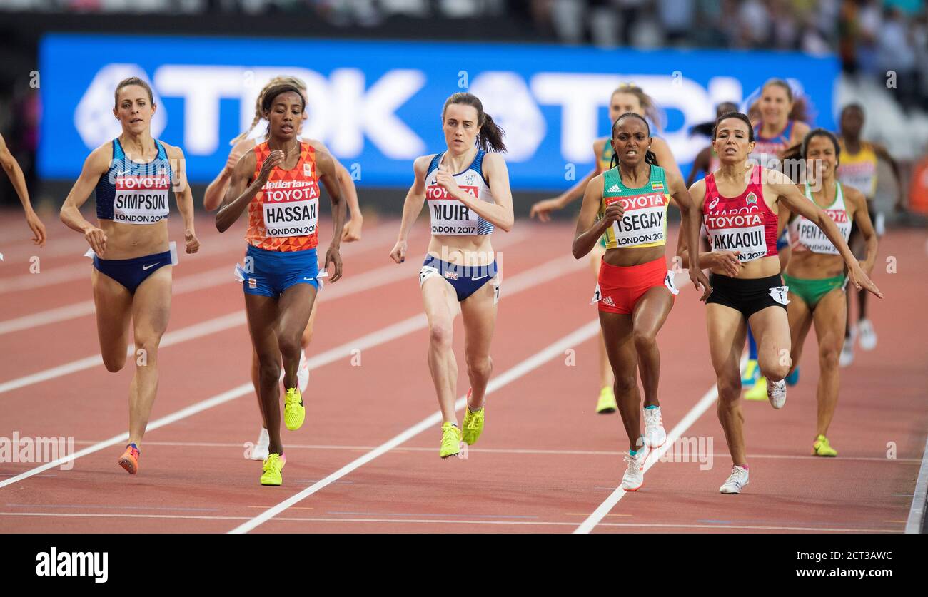 Laura Muir qualifiziert sich für das 1500 Meter Halbfinale der Damen. Leichtathletik-Weltmeisterschaften 2017 Copyright Foto © Mark Pain / Alamy Stockfoto