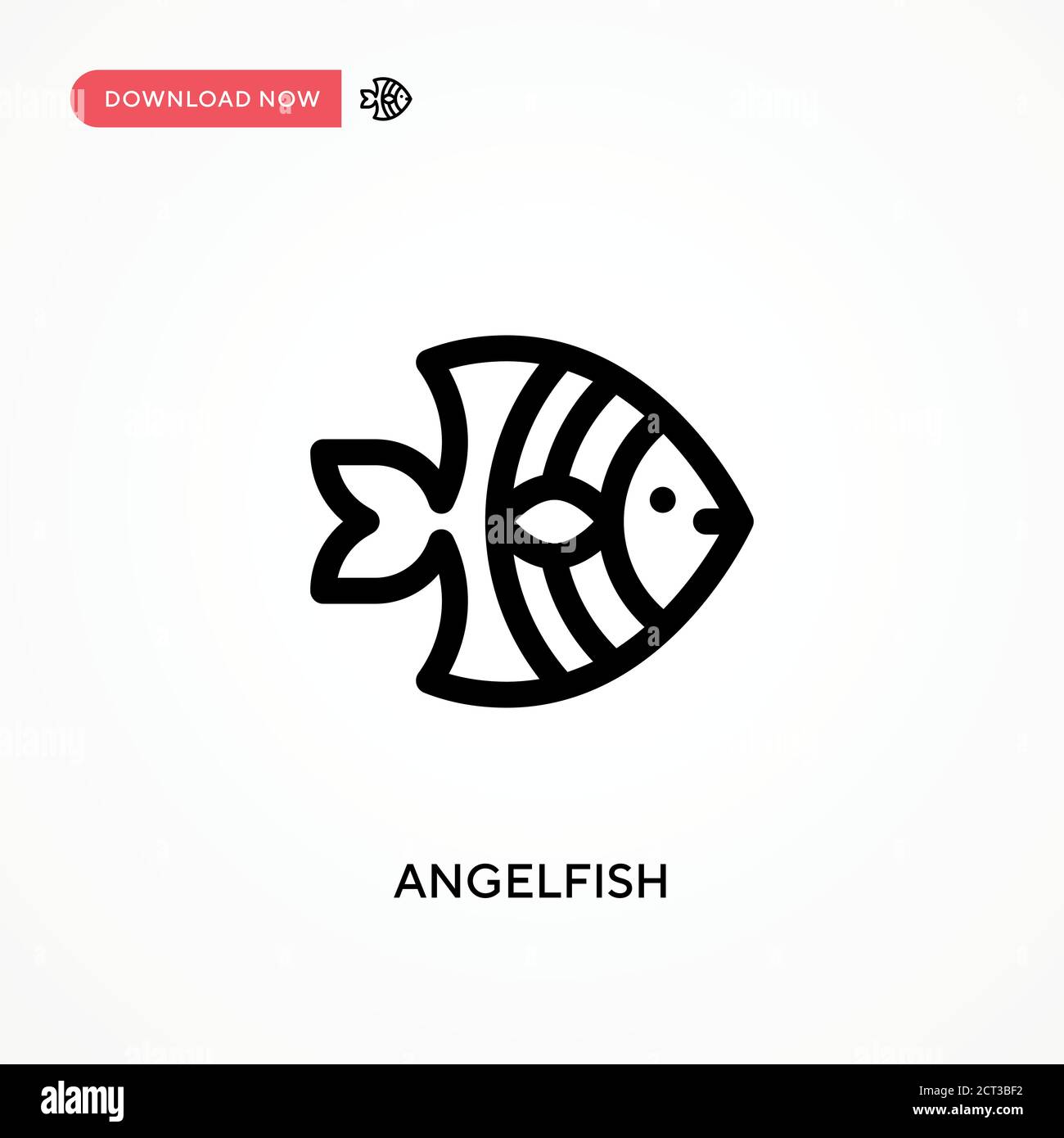 Einfacher Vektor-Symbol für Angelfische. Moderne, einfache flache Vektor-Illustration für Website oder mobile App Stock Vektor