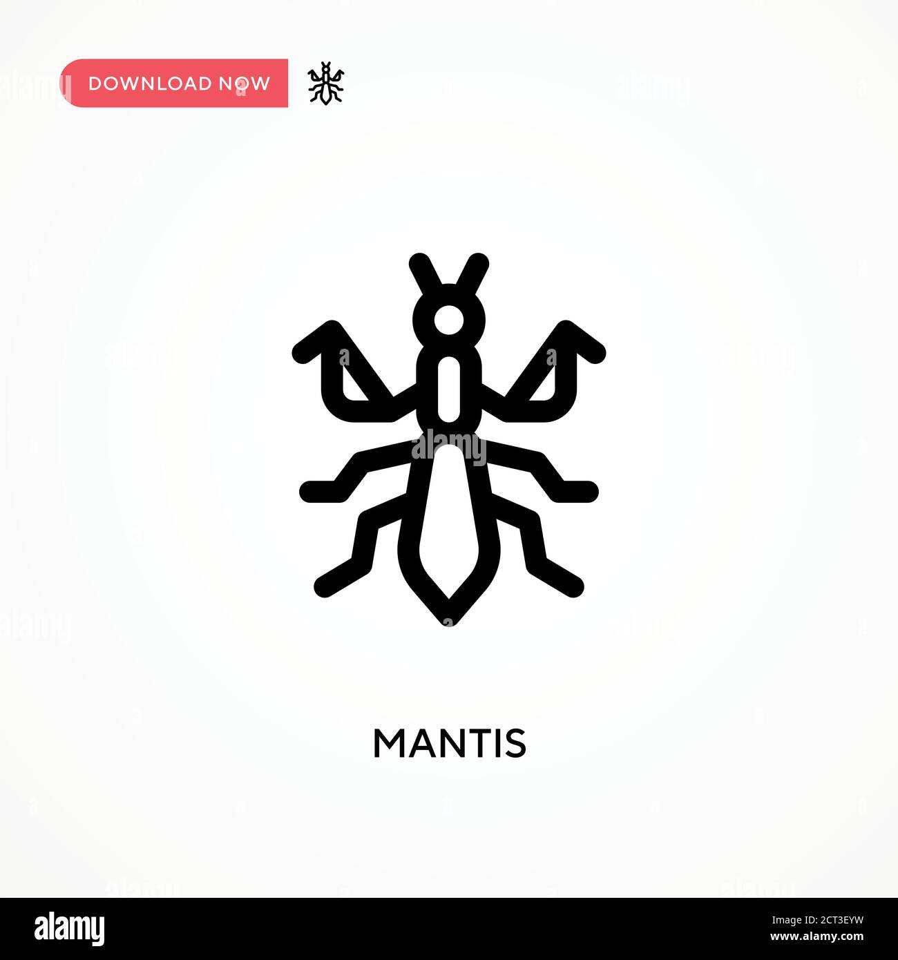 Einfaches Vektorsymbol „Mantis“. Moderne, einfache flache Vektor-Illustration für Website oder mobile App Stock Vektor