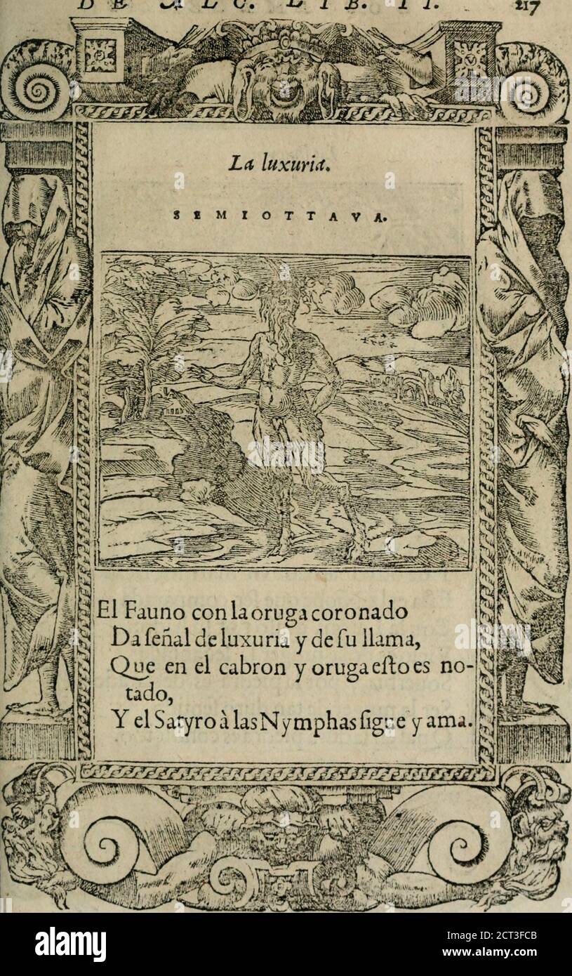 . Los emblemas de Alciato : traducidos en rhidas españolas ... . D B ^ L C. I^ IB. II. Stockfoto