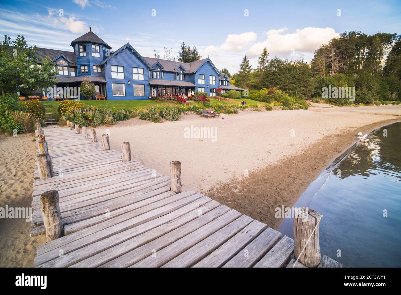 Las Balsas Gourmet Hotel and Spa, Las Balsas Bay, Villa la Angostura, Neuquen, Patagonien, Argentinien, Südamerika Stockfoto