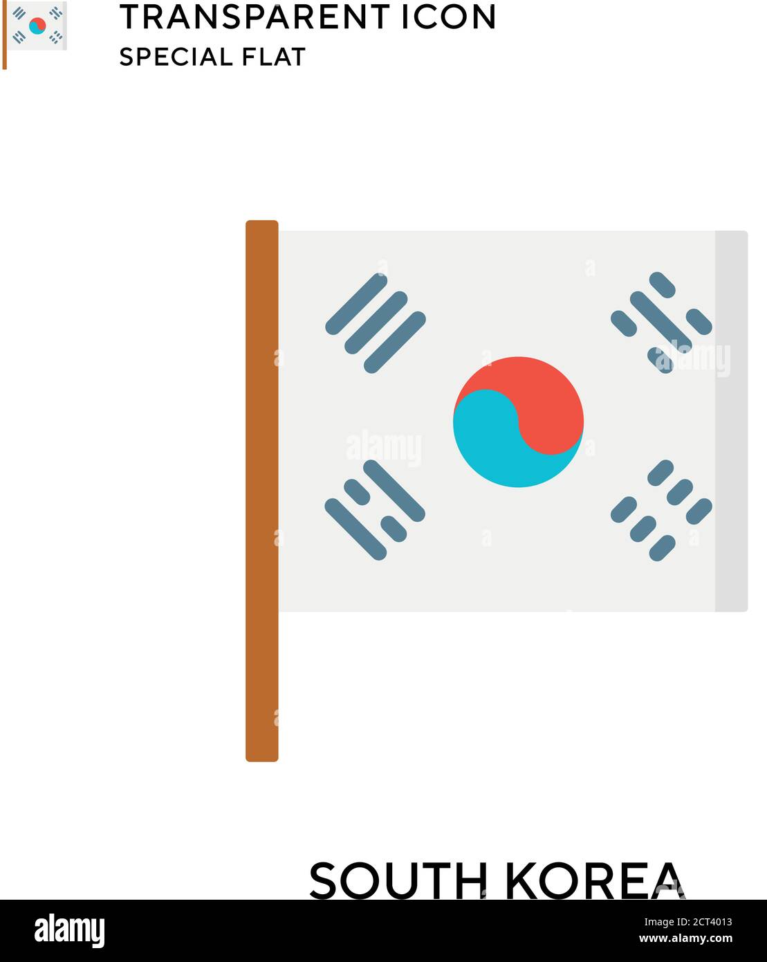 Vektorsymbol Südkorea. Flache Illustration. Vektor EPS 10. Stock Vektor