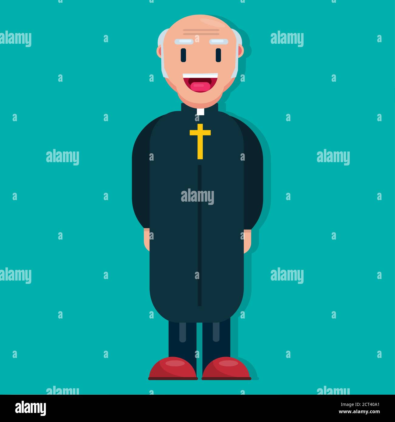 Priester religiöse Konzept Menschen Vektor-Illustration in flachen Stil Stock Vektor