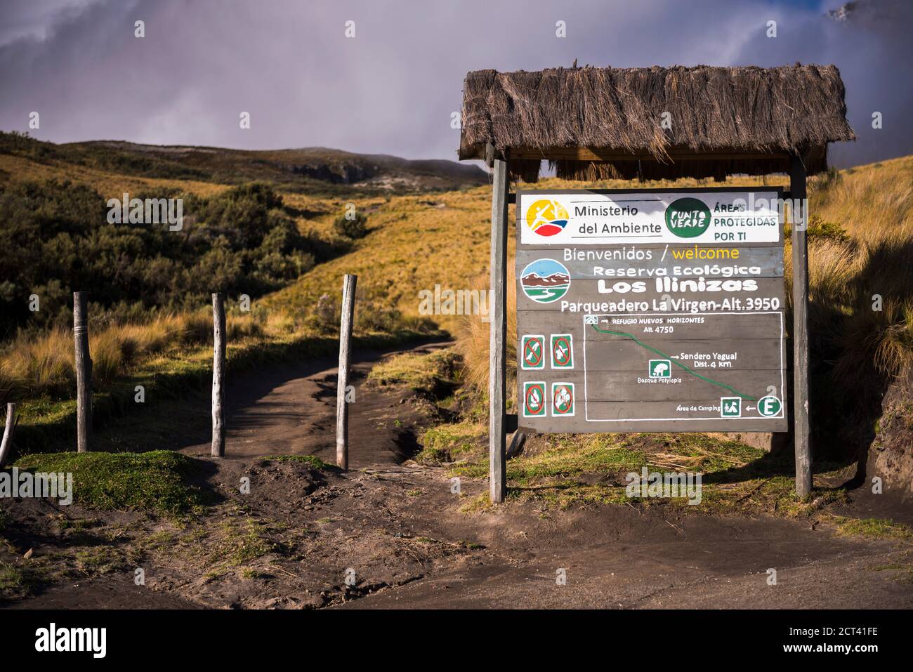 Ausgangspunkt für den Aufstieg auf den Vulkan Illiniza Norte, Provinz Pichincha, Ecuador, Südamerika Stockfoto