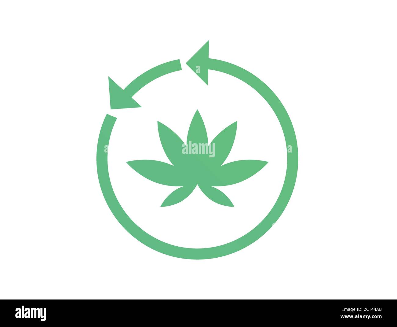 Marihuana CBD Icon mit Refresh Arrow Einfache Form mit Gradient Stock Vektor