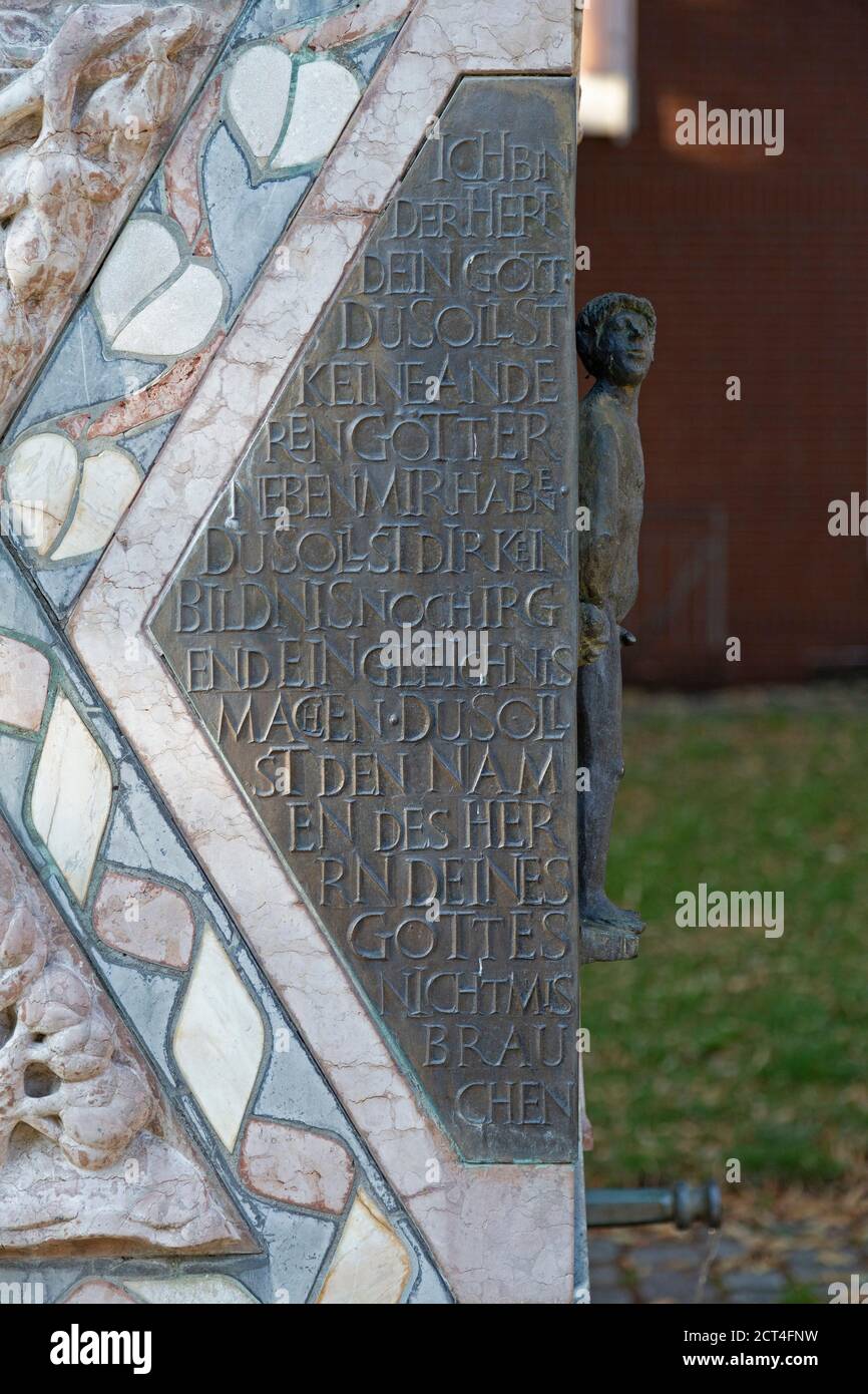 Gedenkstätte Lappenberg (für eine Synagoge, die in den Novemberpogromen 1938 zerstört wurde), Hildesheim, Niedersachsen, Deutschland Stockfoto