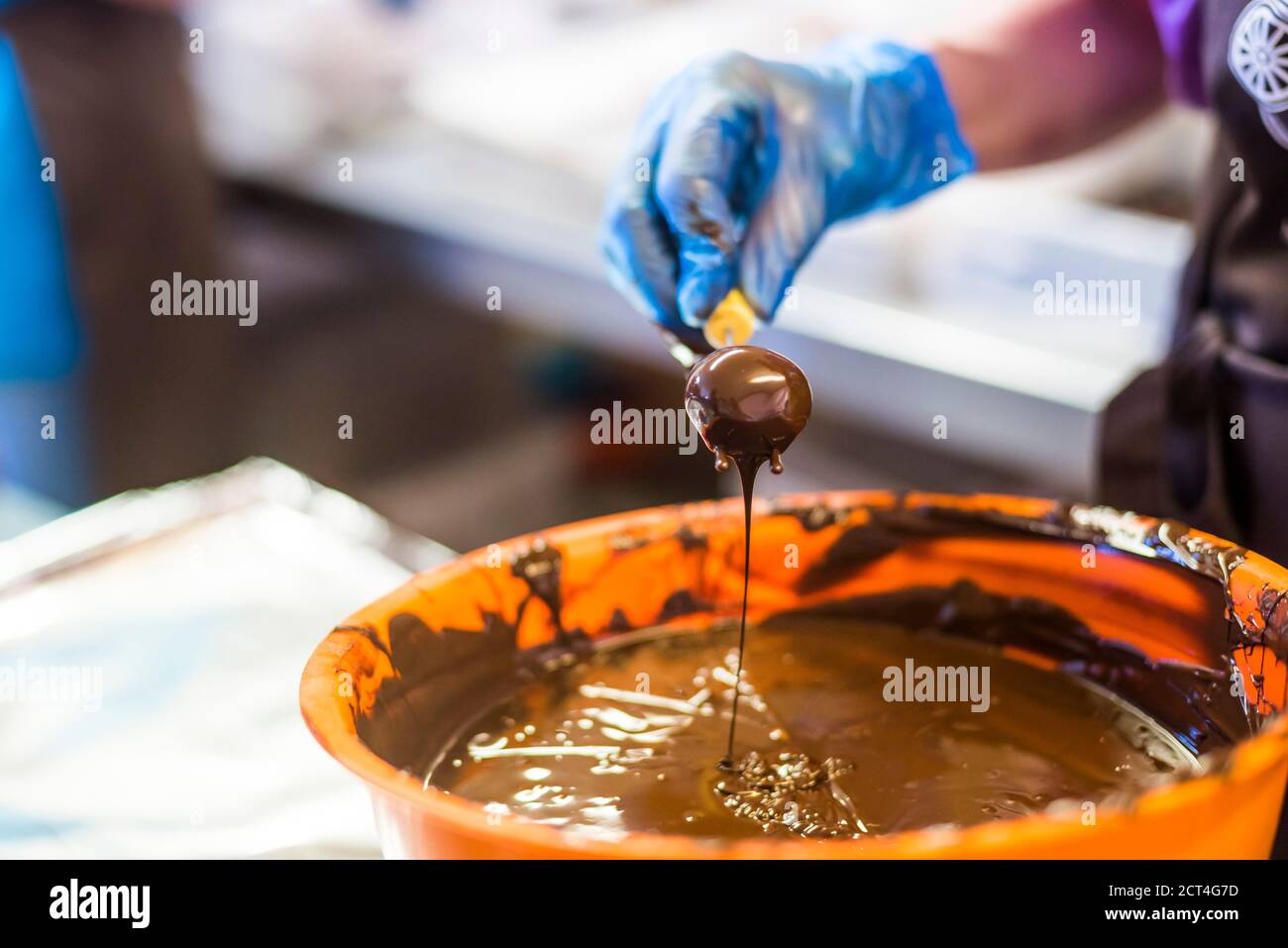 Schokoladenherstellung auf Sark Island, Kanalinseln, Vereinigtes Königreich Stockfoto