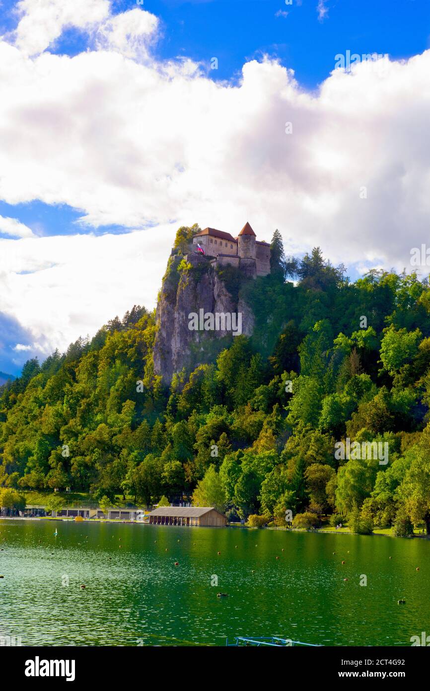 Schöne Szene im Bleder See in Slowenien Stockfoto