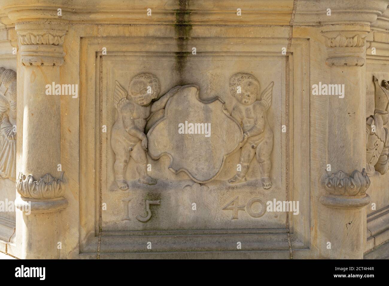 Detail, Marktbrunnen, Marktplatz, Hildesheim, Niedersachsen, Deutschland Stockfoto