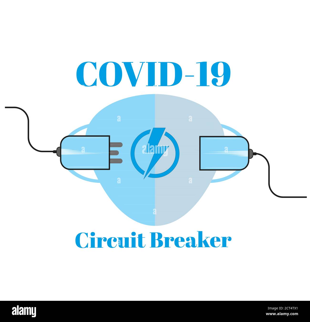 Covid-19 - Leistungsschalter Vektor Illustration auf hellem Hintergrund Stock Vektor