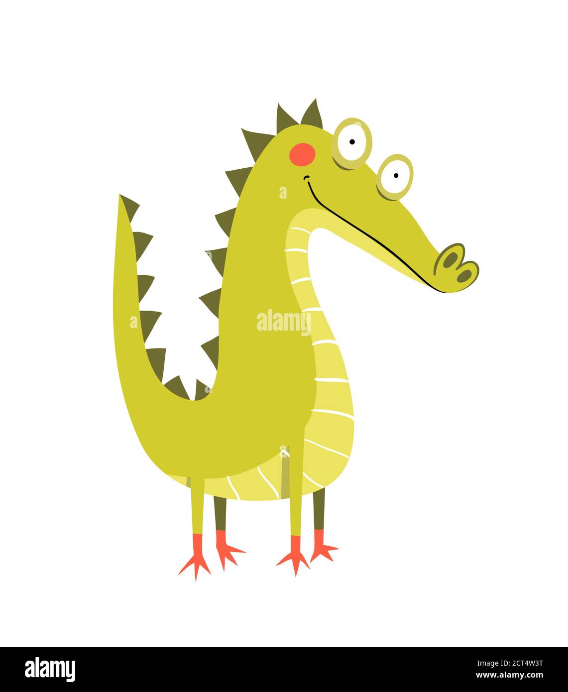 Wenig amüsant und lustig fröhlich Krokodil Charakter Doodle Cartoon-Design. Stock Vektor