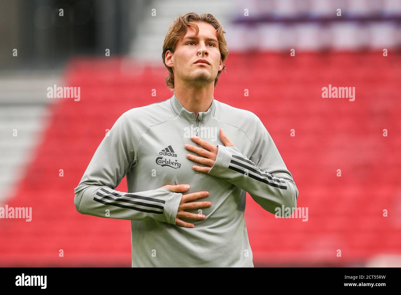 Kopenhagen, Dänemark. September 2020. Robert Mudrazija (24) vom FC Kopenhagen beim Aufwärmen vor dem 3F Superliga-Spiel zwischen FC Kopenhagen und Broendby in Parken in Kopenhagen. (Foto Kredit: Gonzales Foto/Alamy Live News Stockfoto