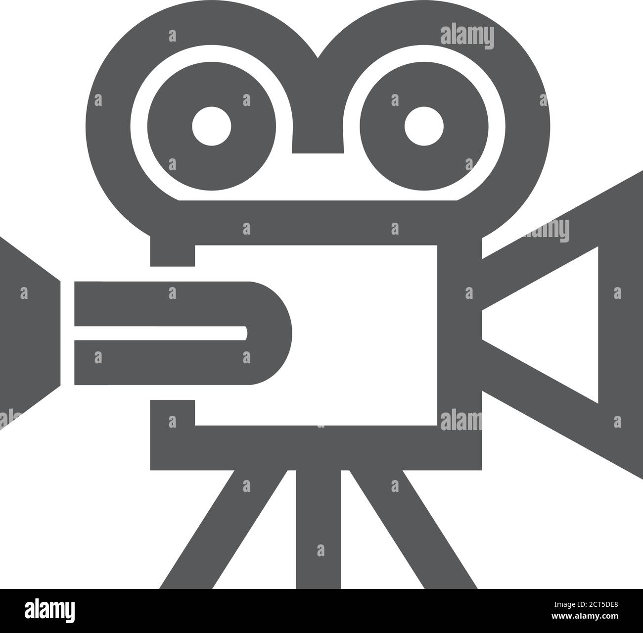 Kamerasymbol in dicker Umrandung. Schwarz-Weiß-Vektorgrafik. Stock Vektor