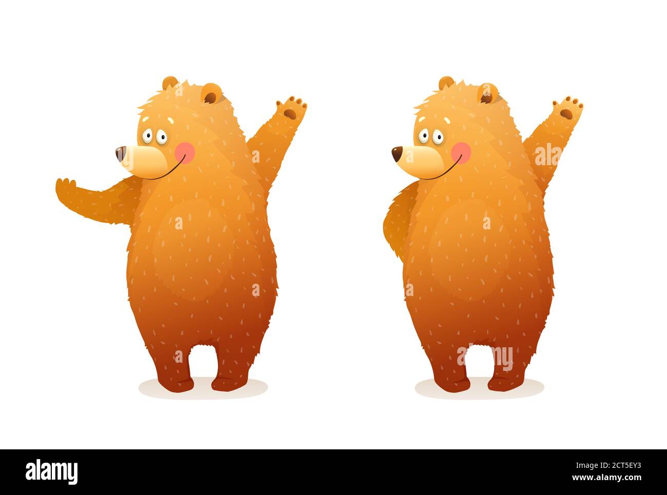 Bär zeigt Grußansage Cartoon Clipart für Kinder Stock Vektor