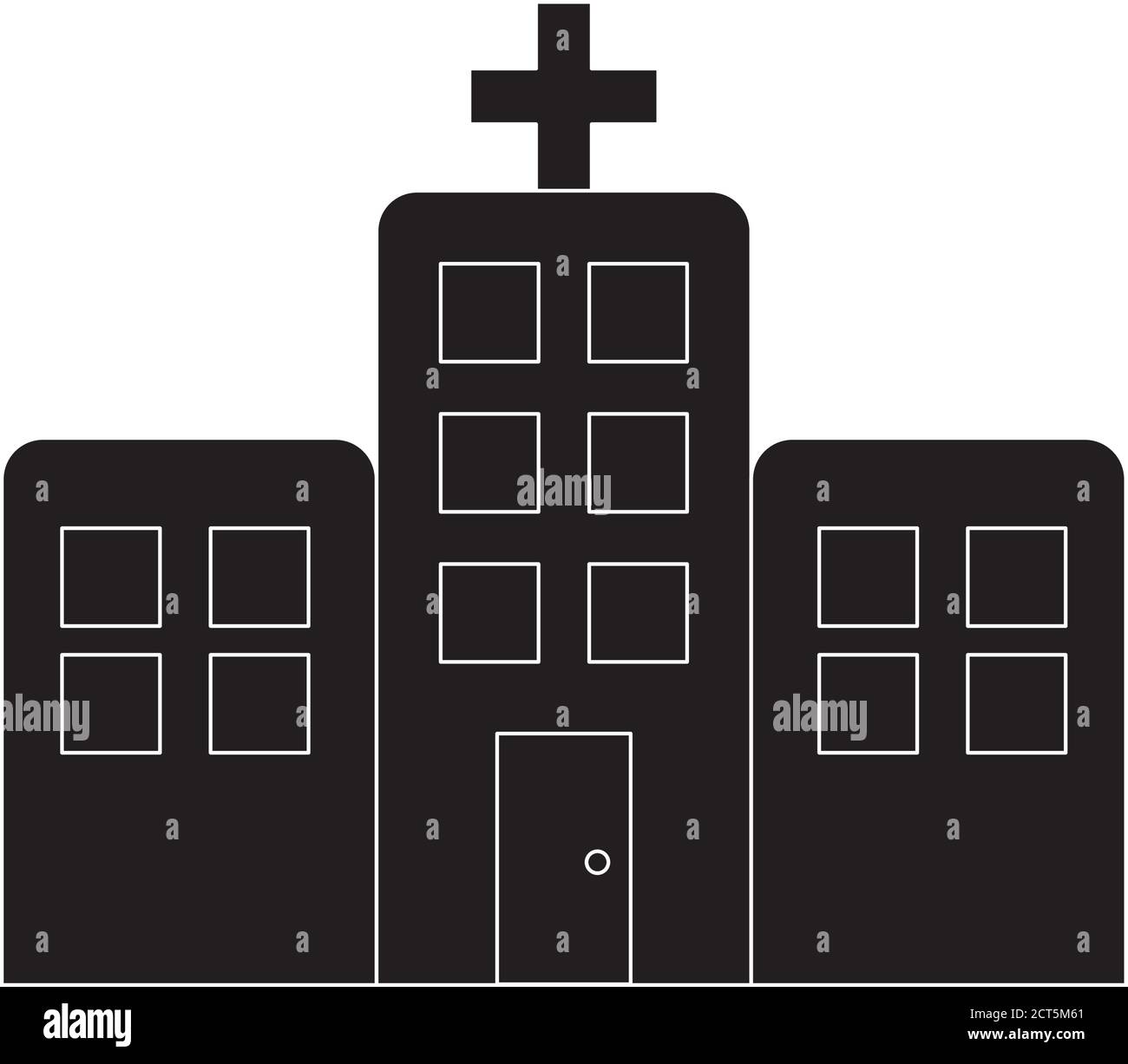 Medizinisches Krankenhaus Silhouette Stil Symbol Vektor-Design Stock Vektor