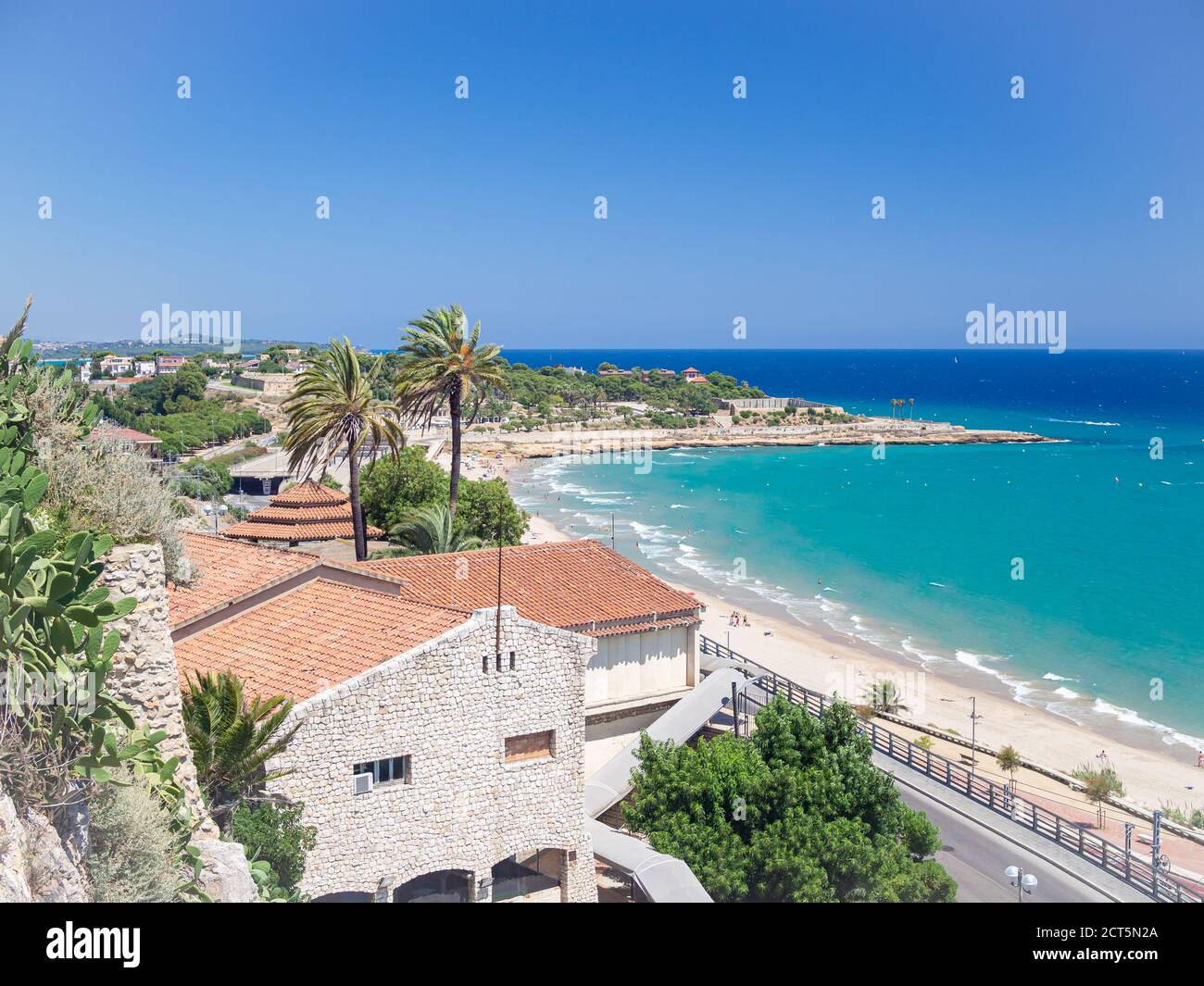 Blick vom Mittelmeer Balkon in Tarragona, Katalonien, Spanien. Stockfoto