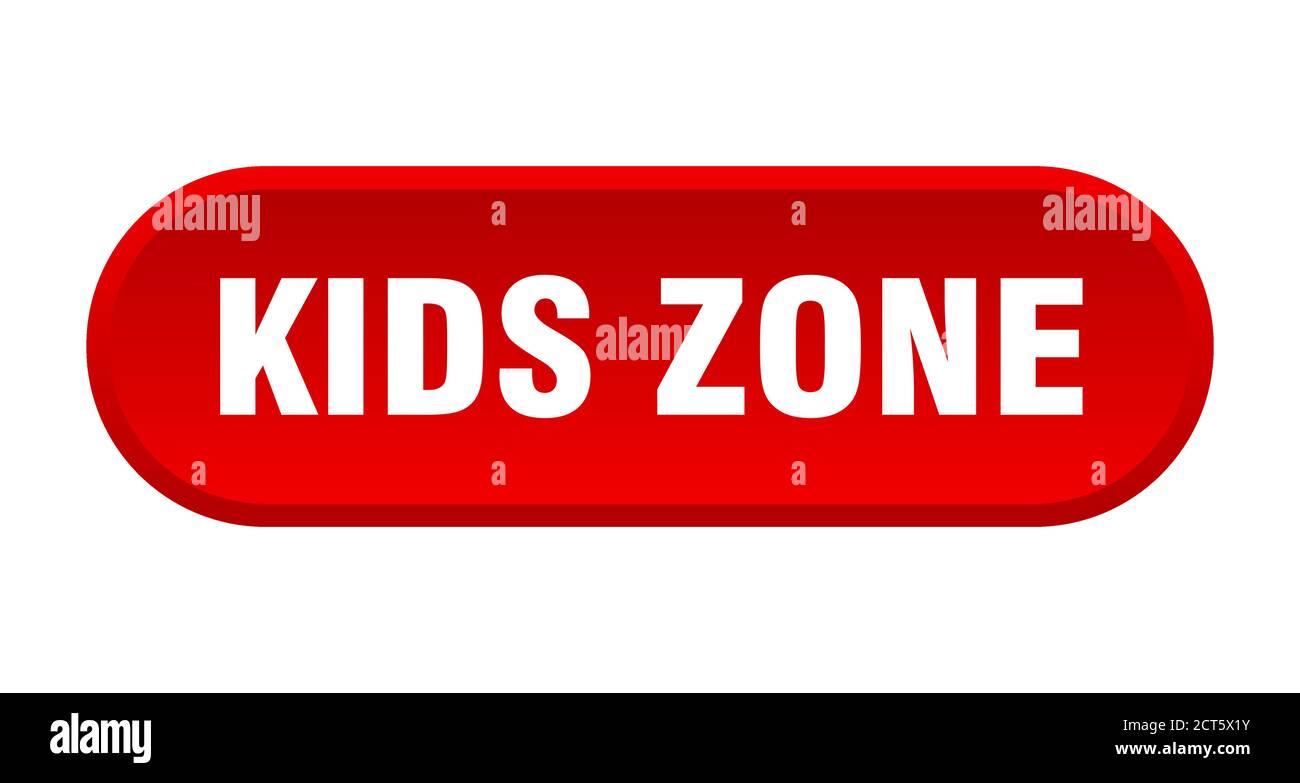 Kids Zone Taste. Abgerundetes Zeichen isoliert auf weißem Hintergrund Stock Vektor