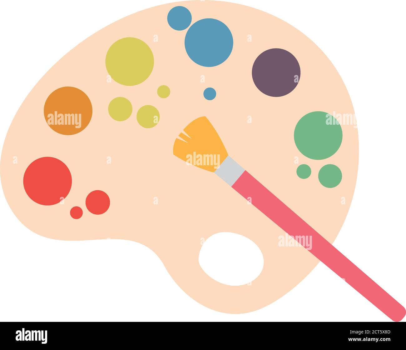 Isolierte Farbpalette Symbol mit einem Pinsel - Vektor-Illustration Stock Vektor