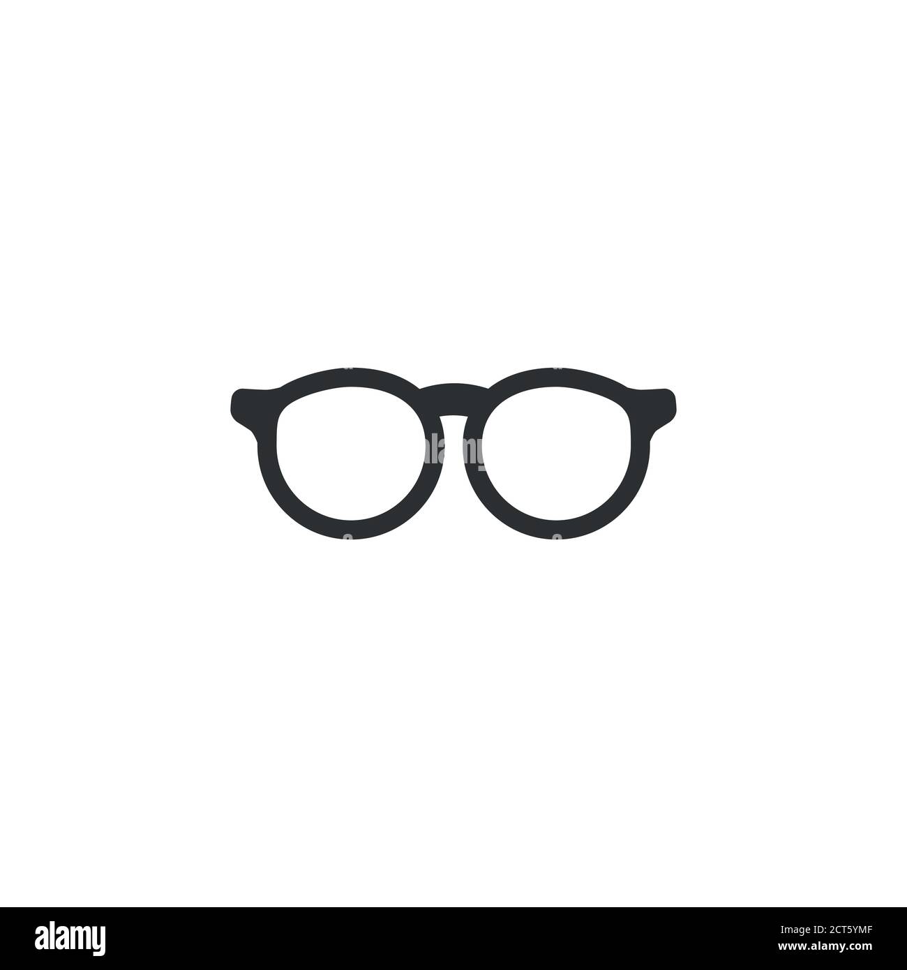 Schwarze flache Hipster Brille Symbol. Isoliert auf weiß. Brillen mit  Schleifen. Vektorgrafik. Einfaches Buchwurm-Piktogramm. Schwarz und Weiß  Stock-Vektorgrafik - Alamy