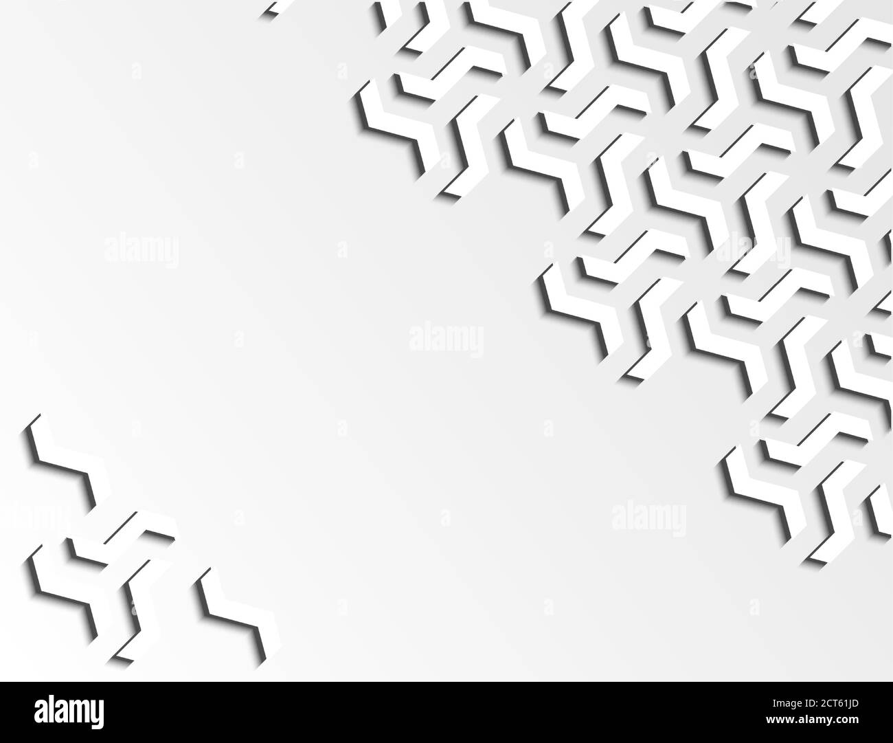 Weißer geometrischer Hintergrund mit Relief und Schatten. 3d-weißes isometrisches Vektormuster für Hintergrund, Karte, Banner Stock Vektor