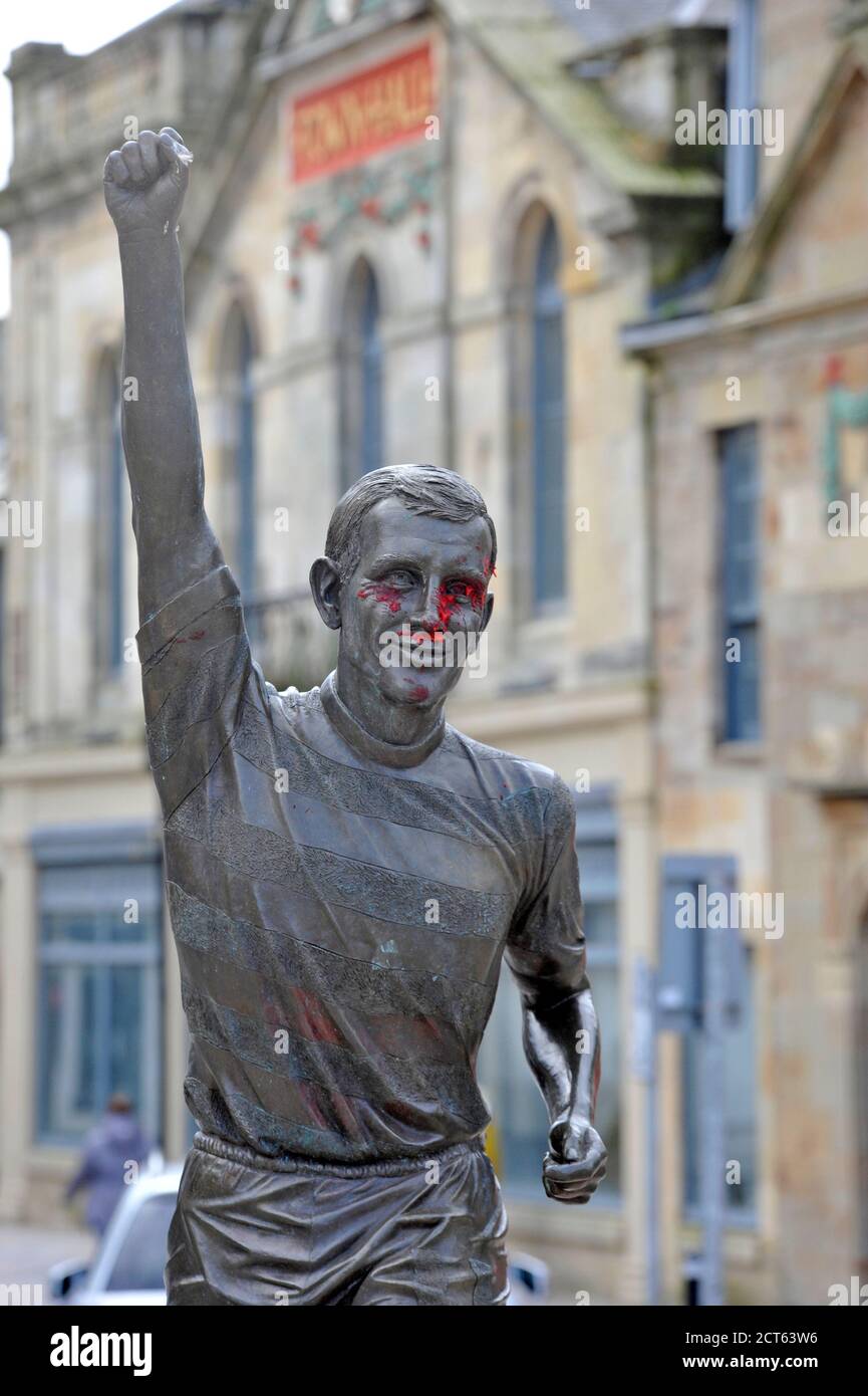 Bobby Lennox Statue, Saltcoats. Stockfoto