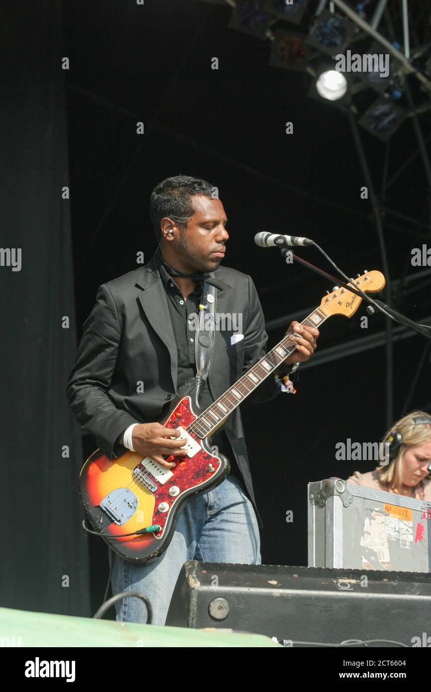 The Dears beim Glastonbury Festival 2005, Somerset, England, Vereinigtes Königreich. Stockfoto