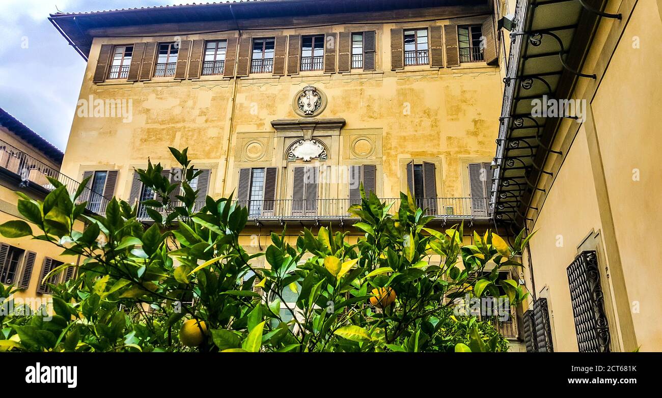 Palazzo Medici Riccardi. Ummauerter Garten. Florenz, Italien