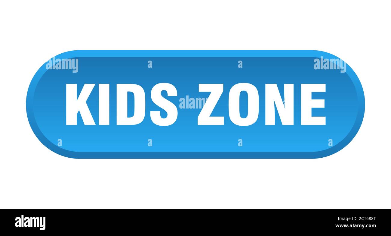 Kids Zone Taste. Abgerundetes Zeichen isoliert auf weißem Hintergrund Stock Vektor